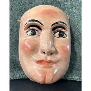 Mask Central American Hand Made Guatemalan Painted Wood Festival Mask